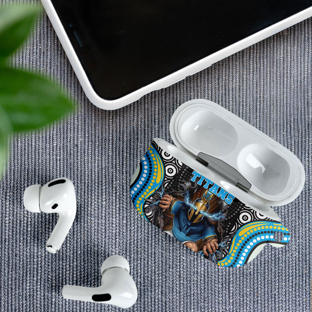 Gold Coast Titans AirPods Case The Scream of Lightning Eyes - Indigenous Dot Ripping Effect