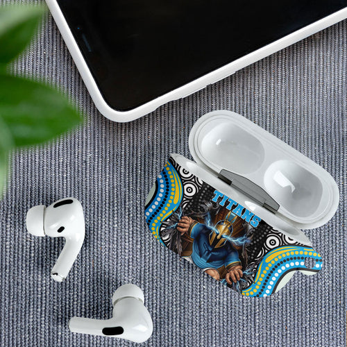 Gold Coast Titans AirPods Case The Scream of Lightning Eyes - Indigenous Dot Ripping Effect