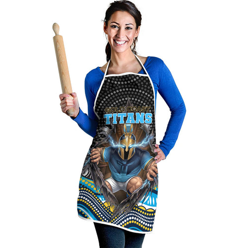 Gold Coast Titans Apron The Scream of Lightning Eyes - Indigenous Dot Ripping Effect
