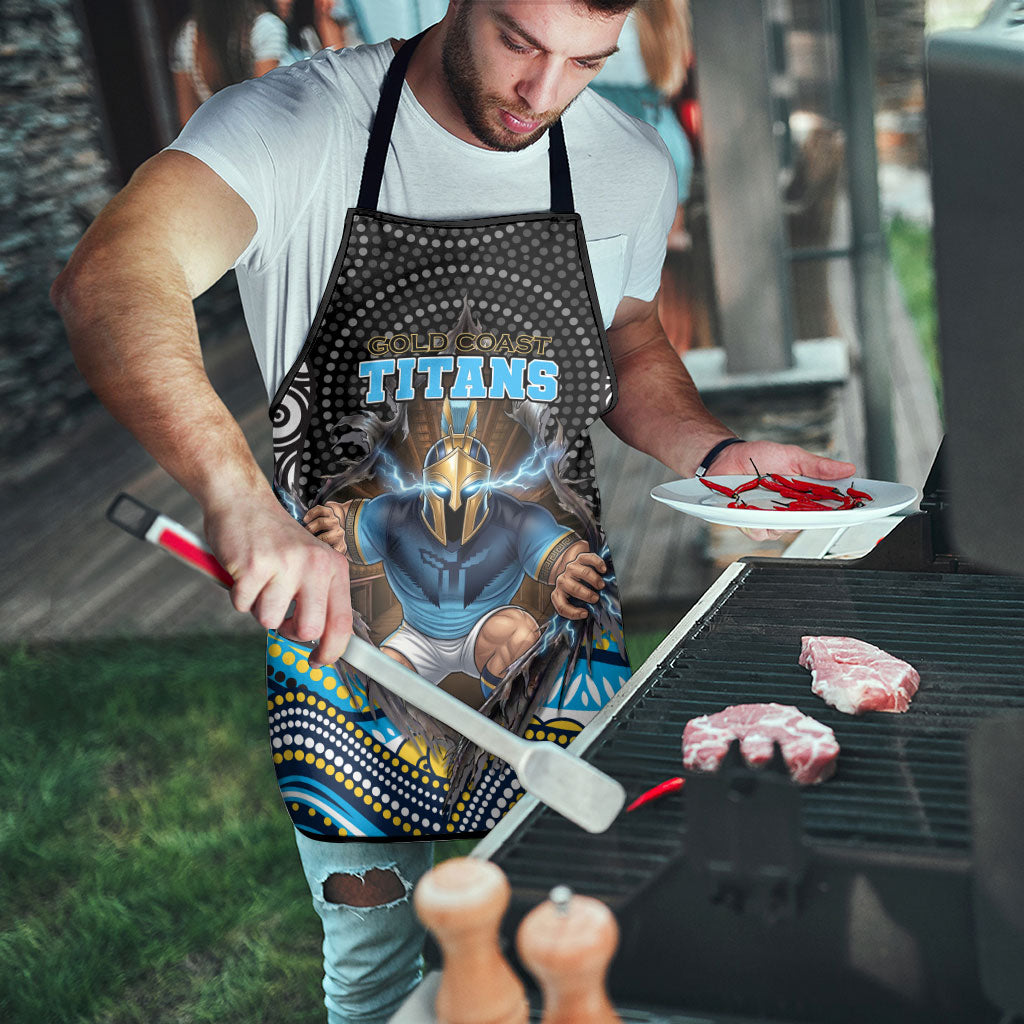Gold Coast Titans Apron The Scream of Lightning Eyes - Indigenous Dot Ripping Effect