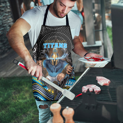 Gold Coast Titans Apron The Scream of Lightning Eyes - Indigenous Dot Ripping Effect