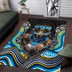 Gold Coast Titans Area Rug The Scream of Lightning Eyes - Indigenous Dot Ripping Effect