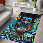 Gold Coast Titans Area Rug The Scream of Lightning Eyes - Indigenous Dot Ripping Effect