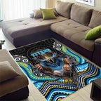 Gold Coast Titans Area Rug The Scream of Lightning Eyes - Indigenous Dot Ripping Effect