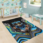 Gold Coast Titans Area Rug The Scream of Lightning Eyes - Indigenous Dot Ripping Effect