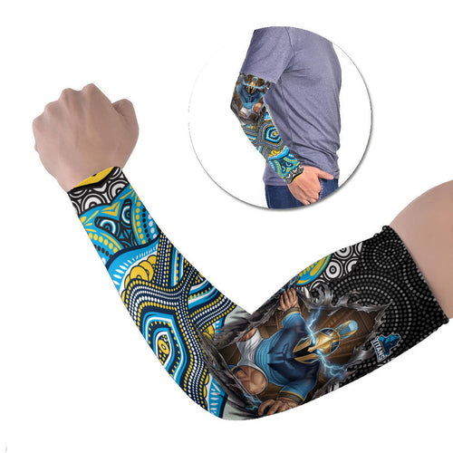 Gold Coast Titans Arm Sleeves The Scream of Lightning Eyes - Indigenous Dot Ripping Effect