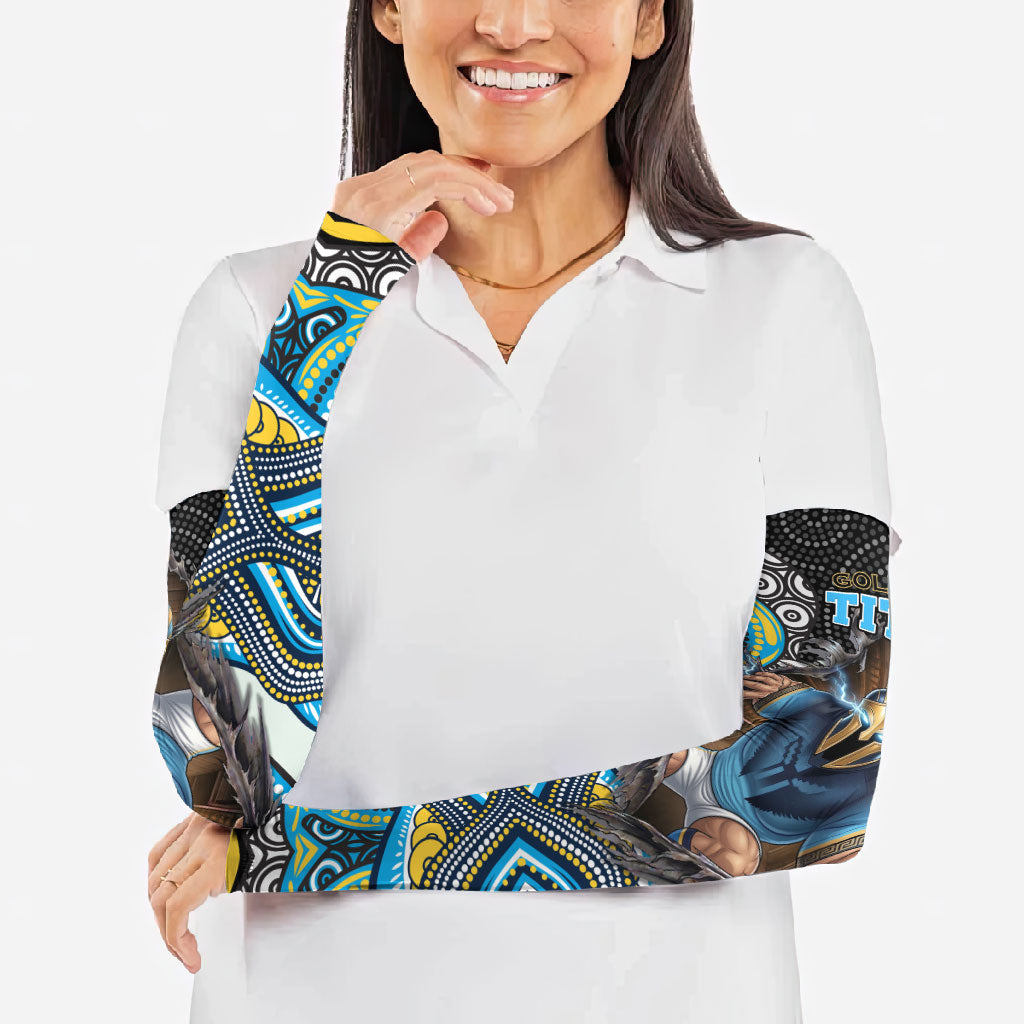 Gold Coast Titans Arm Sleeves The Scream of Lightning Eyes - Indigenous Dot Ripping Effect