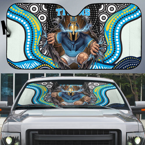 Gold Coast Titans Auto Sun Shade The Scream of Lightning Eyes - Indigenous Dot Ripping Effect