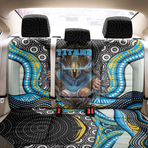 Gold Coast Titans Back Car Seat Cover The Scream of Lightning Eyes - Indigenous Dot Ripping Effect