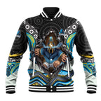 Gold Coast Titans Baseball Jacket The Scream of Lightning Eyes - Indigenous Dot Ripping Effect