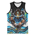 Gold Coast Titans Basketball Jersey The Scream of Lightning Eyes - Indigenous Dot Ripping Effect