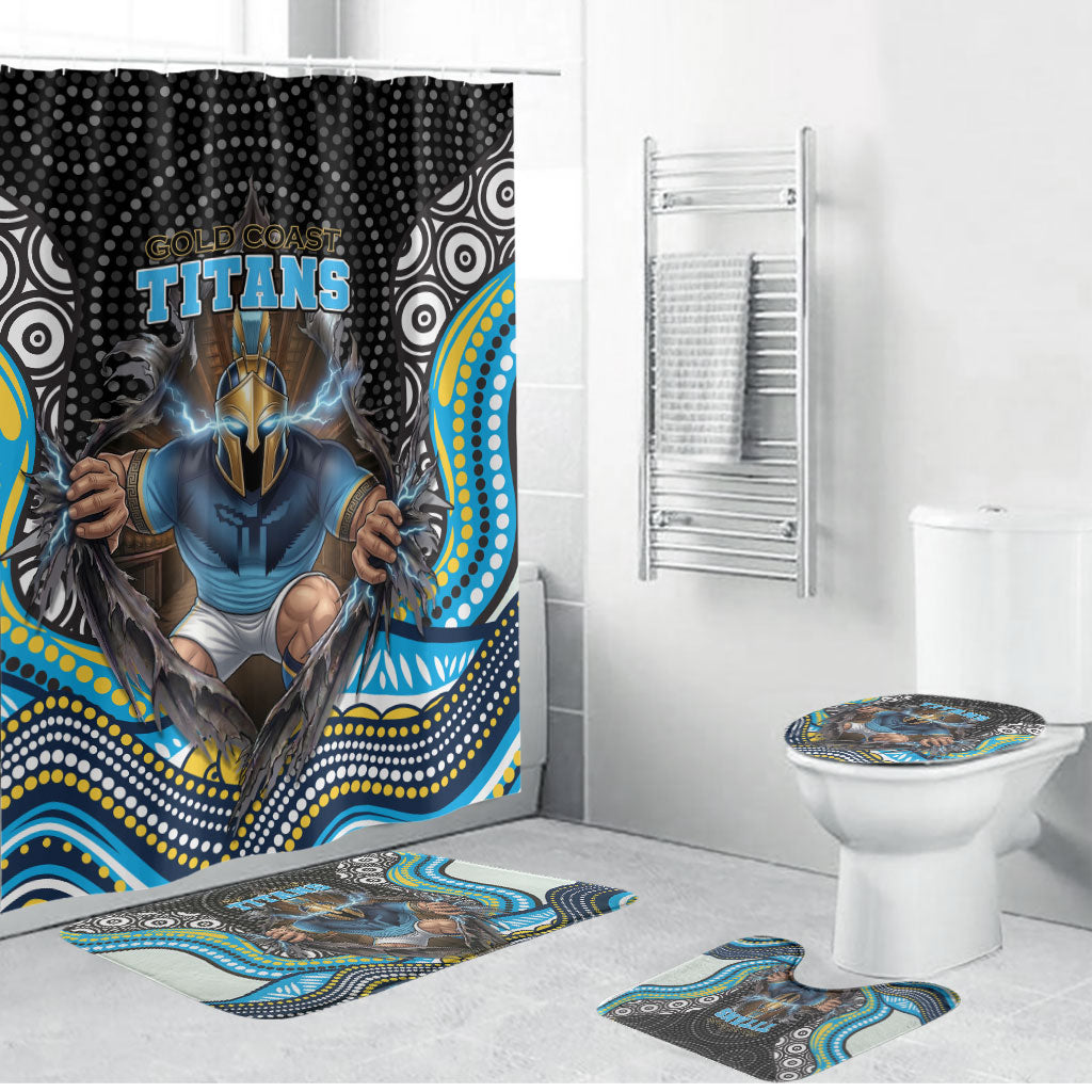 Gold Coast Titans Bathroom Set The Scream of Lightning Eyes - Indigenous Dot Ripping Effect