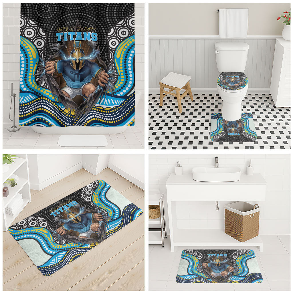 Gold Coast Titans Bathroom Set The Scream of Lightning Eyes - Indigenous Dot Ripping Effect