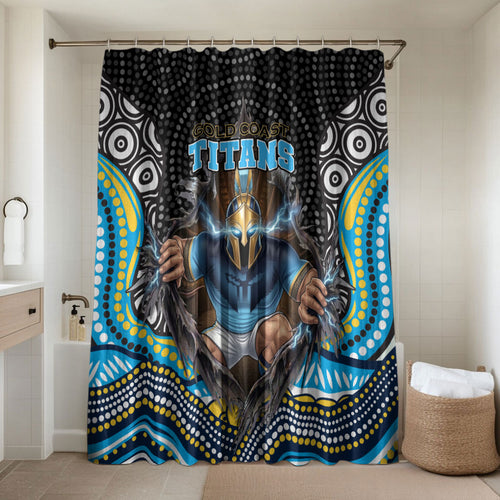 Gold Coast Titans Bathroom Set The Scream of Lightning Eyes - Indigenous Dot Ripping Effect