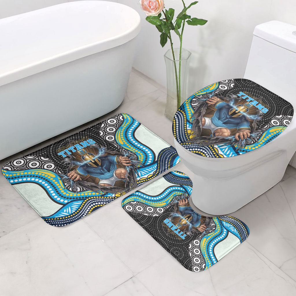 Gold Coast Titans Bathroom Set The Scream of Lightning Eyes - Indigenous Dot Ripping Effect