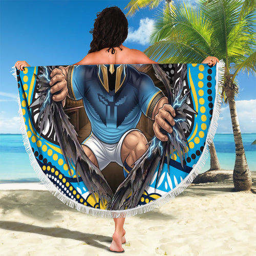 Gold Coast Titans Beach Blanket The Scream of Lightning Eyes - Indigenous Dot Ripping Effect