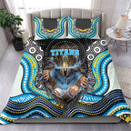 Gold Coast Titans Bedding Set The Scream of Lightning Eyes - Indigenous Dot Ripping Effect