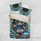 Gold Coast Titans Bedding Set The Scream of Lightning Eyes - Indigenous Dot Ripping Effect