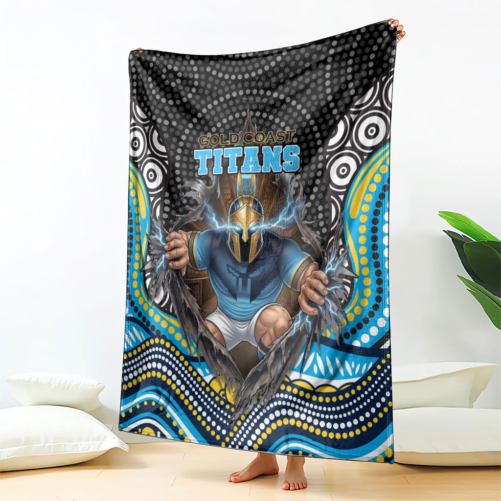 Gold Coast Titans Blanket The Scream of Lightning Eyes - Indigenous Dot Ripping Effect