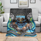 Gold Coast Titans Blanket The Scream of Lightning Eyes - Indigenous Dot Ripping Effect
