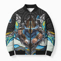 Gold Coast Titans Bomber Puffer Jacket The Scream of Lightning Eyes - Indigenous Dot Ripping Effect