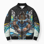 Gold Coast Titans Bomber Puffer Jacket The Scream of Lightning Eyes - Indigenous Dot Ripping Effect