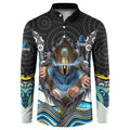 Gold Coast Titans Button Sweatshirt The Scream of Lightning Eyes - Indigenous Dot Ripping Effect