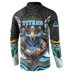 Gold Coast Titans Button Sweatshirt The Scream of Lightning Eyes - Indigenous Dot Ripping Effect