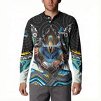 Gold Coast Titans Button Sweatshirt The Scream of Lightning Eyes - Indigenous Dot Ripping Effect