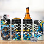 Gold Coast Titans 4 in 1 Can Cooler Tumbler The Scream of Lightning Eyes - Indigenous Dot Ripping Effect