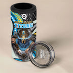 Gold Coast Titans 4 in 1 Can Cooler Tumbler The Scream of Lightning Eyes - Indigenous Dot Ripping Effect