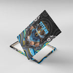 Gold Coast Titans Canvas Wall Art The Scream of Lightning Eyes - Indigenous Dot Ripping Effect