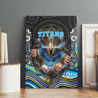 Gold Coast Titans Canvas Wall Art The Scream of Lightning Eyes - Indigenous Dot Ripping Effect