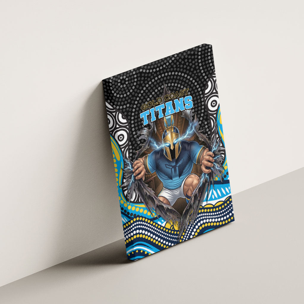 Gold Coast Titans Canvas Wall Art The Scream of Lightning Eyes - Indigenous Dot Ripping Effect