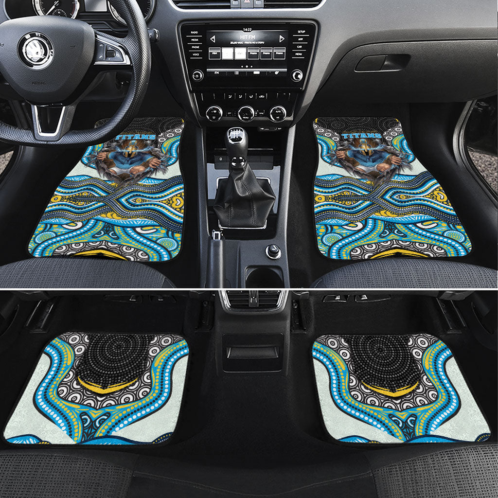 Gold Coast Titans Car Mats The Scream of Lightning Eyes - Indigenous Dot Ripping Effect