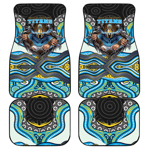 Gold Coast Titans Car Mats The Scream of Lightning Eyes - Indigenous Dot Ripping Effect