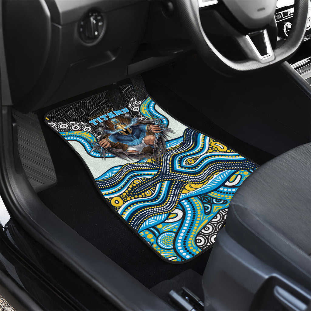 Gold Coast Titans Car Mats The Scream of Lightning Eyes - Indigenous Dot Ripping Effect