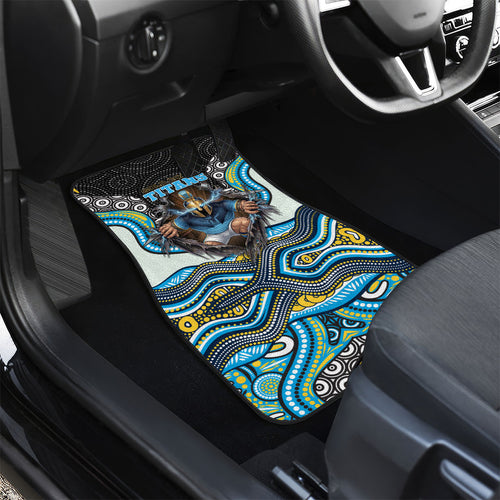 Gold Coast Titans Car Mats The Scream of Lightning Eyes - Indigenous Dot Ripping Effect
