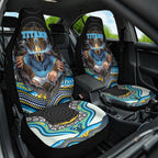 Gold Coast Titans Car Seat Cover The Scream of Lightning Eyes - Indigenous Dot Ripping Effect