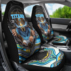Gold Coast Titans Car Seat Cover The Scream of Lightning Eyes - Indigenous Dot Ripping Effect