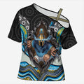 Gold Coast Titans Cross Shoulder Shirt The Scream of Lightning Eyes - Indigenous Dot Ripping Effect