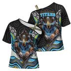 Gold Coast Titans Cross Shoulder Shirt The Scream of Lightning Eyes - Indigenous Dot Ripping Effect