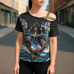 Gold Coast Titans Cross Shoulder Shirt The Scream of Lightning Eyes - Indigenous Dot Ripping Effect