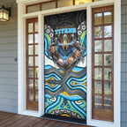 Gold Coast Titans Door Cover The Scream of Lightning Eyes - Indigenous Dot Ripping Effect