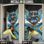 Gold Coast Titans Door Cover The Scream of Lightning Eyes - Indigenous Dot Ripping Effect
