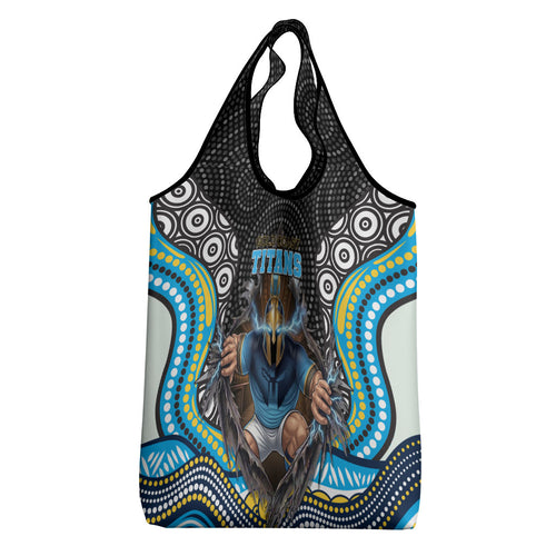 Gold Coast Titans Grocery Bag The Scream of Lightning Eyes - Indigenous Dot Ripping Effect