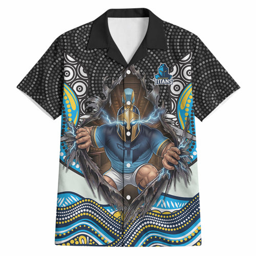 Gold Coast Titans Hawaiian Shirt The Scream of Lightning Eyes - Indigenous Dot Ripping Effect