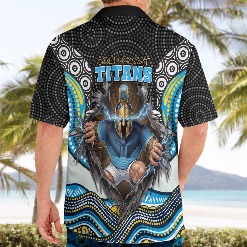 Gold Coast Titans Hawaiian Shirt The Scream of Lightning Eyes - Indigenous Dot Ripping Effect