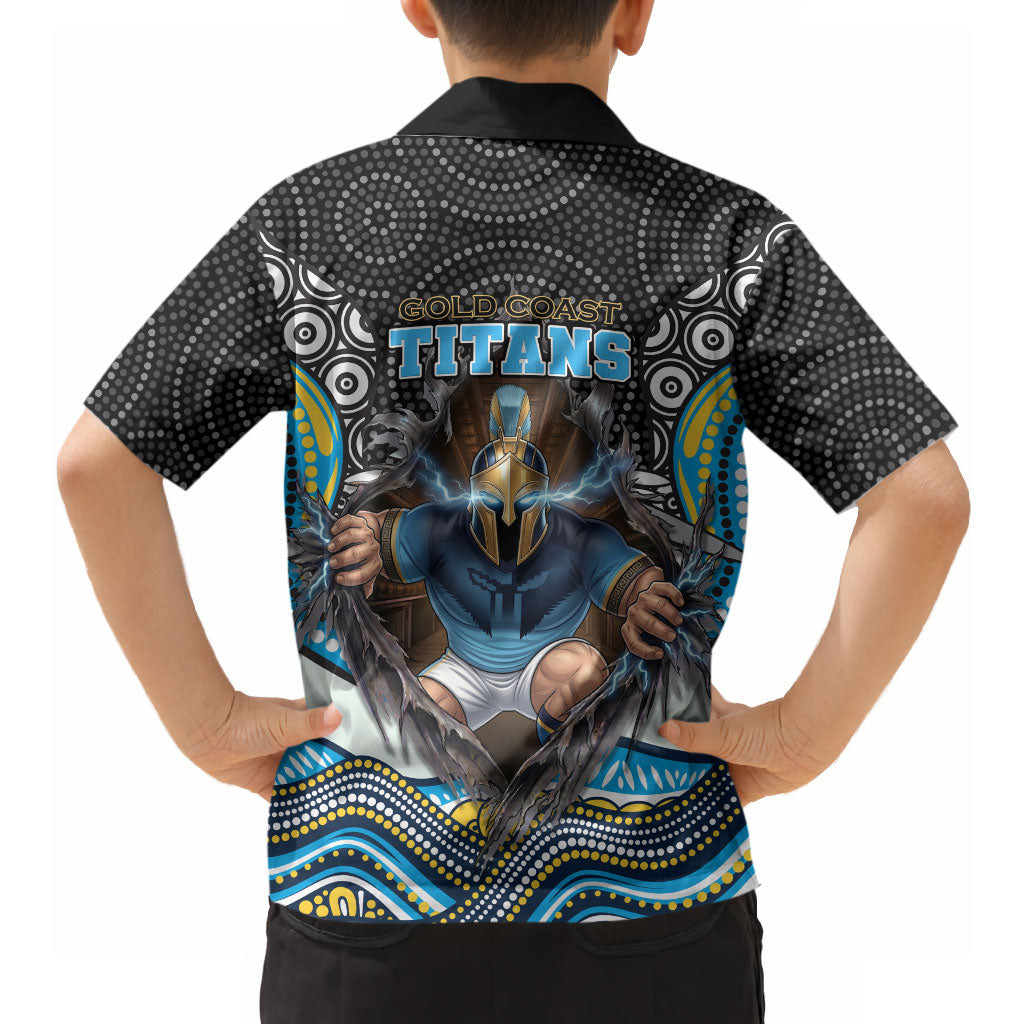 Gold Coast Titans Hawaiian Shirt The Scream of Lightning Eyes - Indigenous Dot Ripping Effect