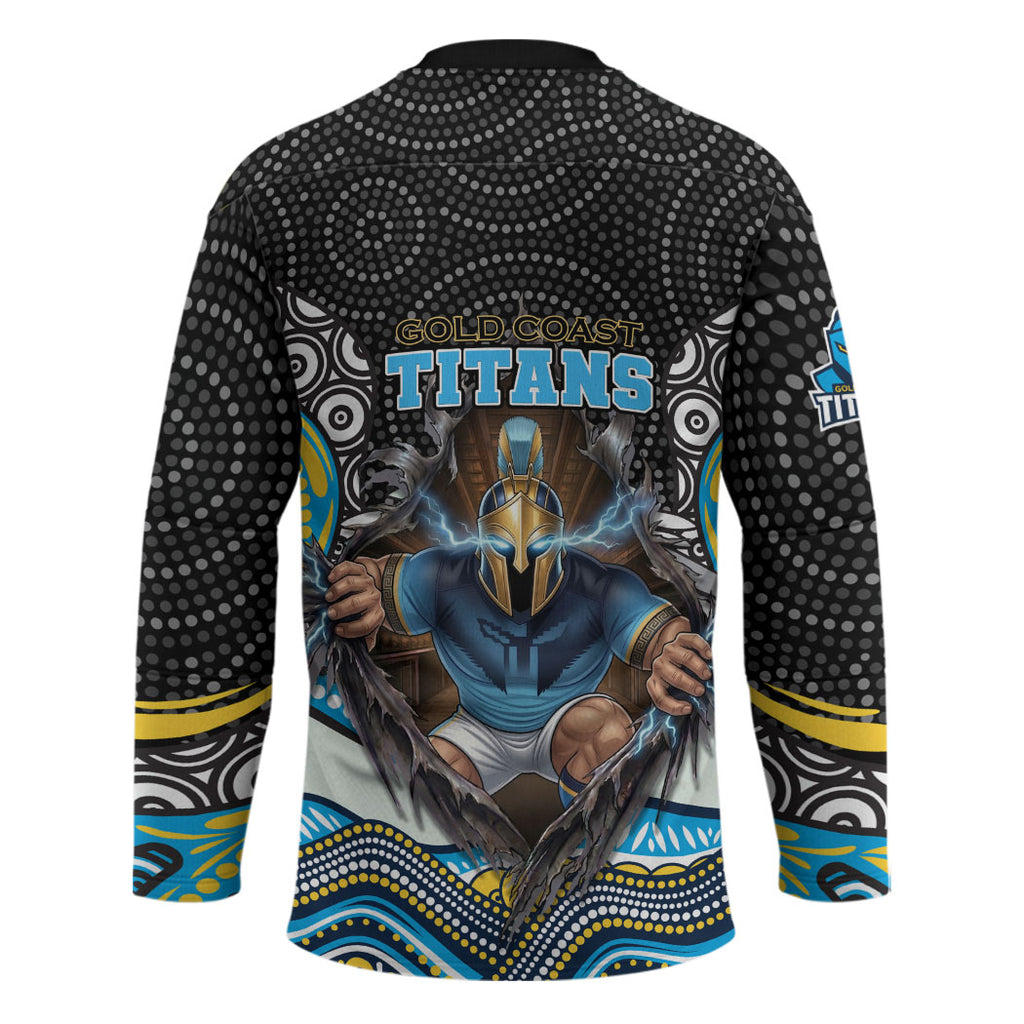 Gold Coast Titans Hockey Jersey The Scream of Lightning Eyes - Indigenous Dot Ripping Effect